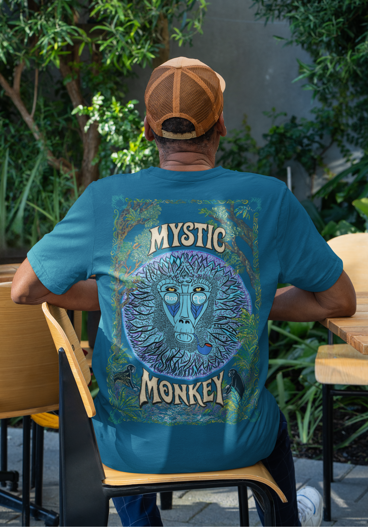 Mystic Monkey: Men's White T Shirt