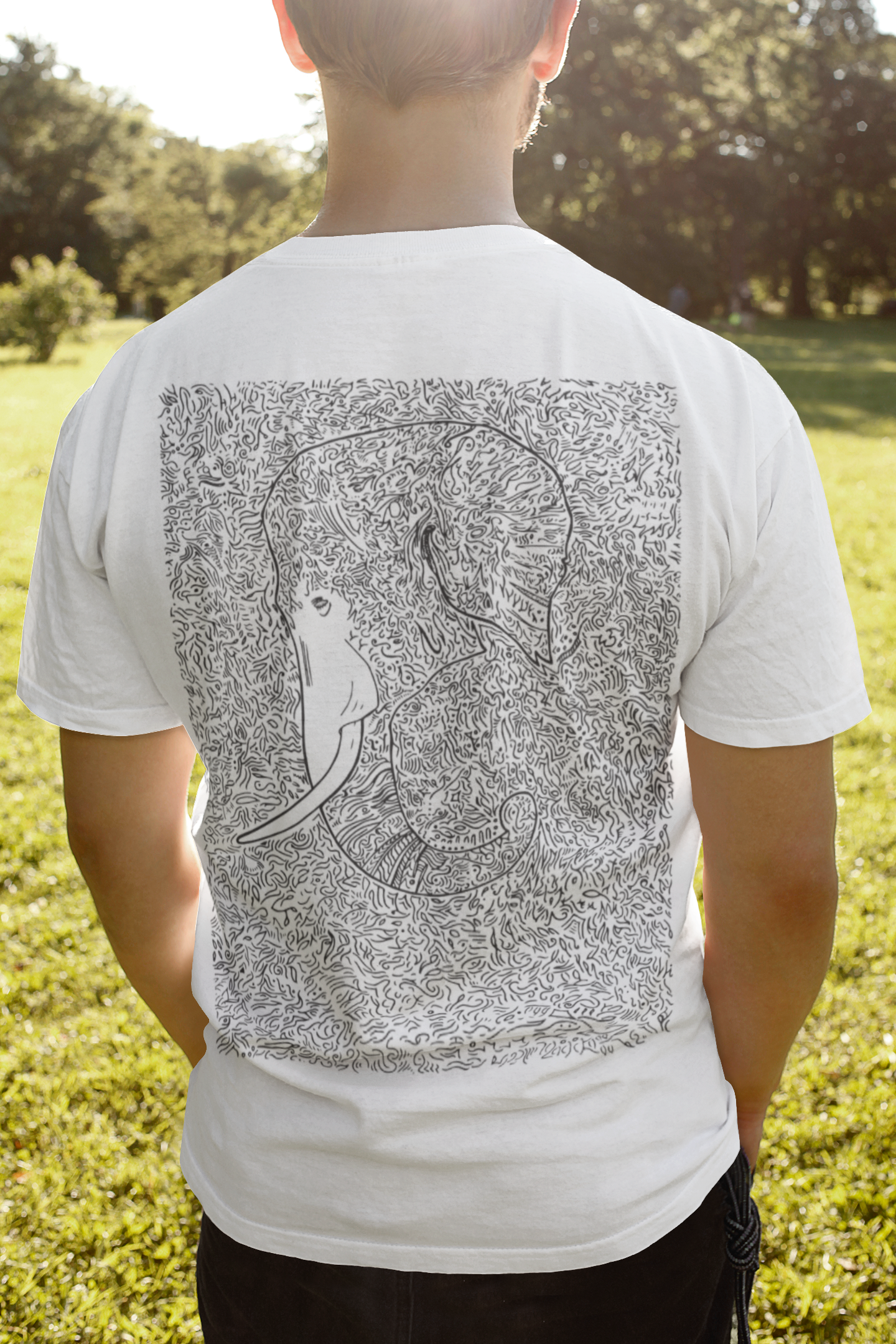 Wandering Giant: Men's White T Shirt