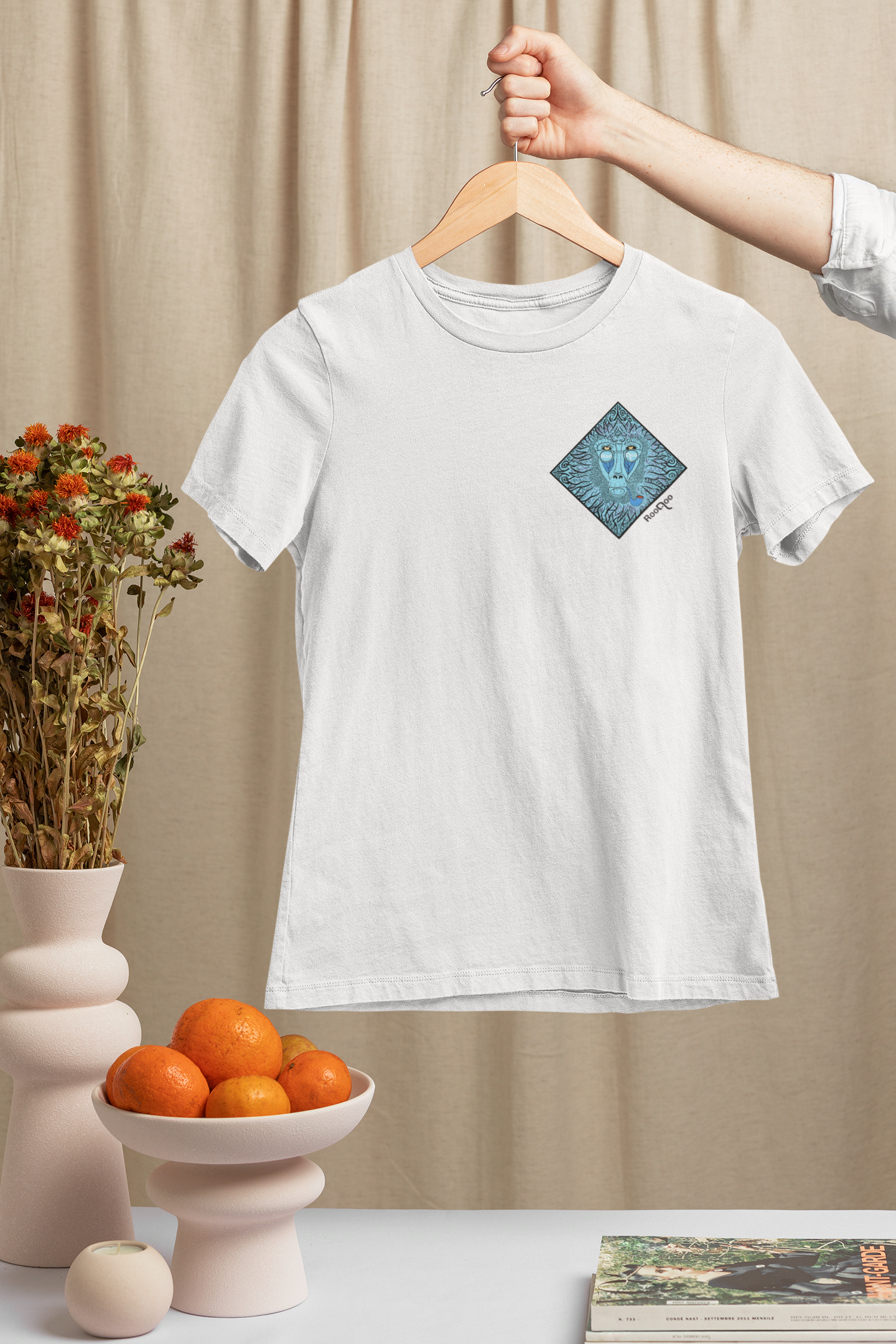 Mystic Monkey: Men's White T Shirt