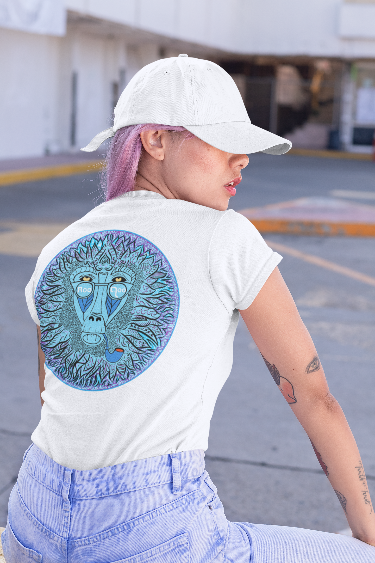 Mystic Monkey: Women's White T Shirt