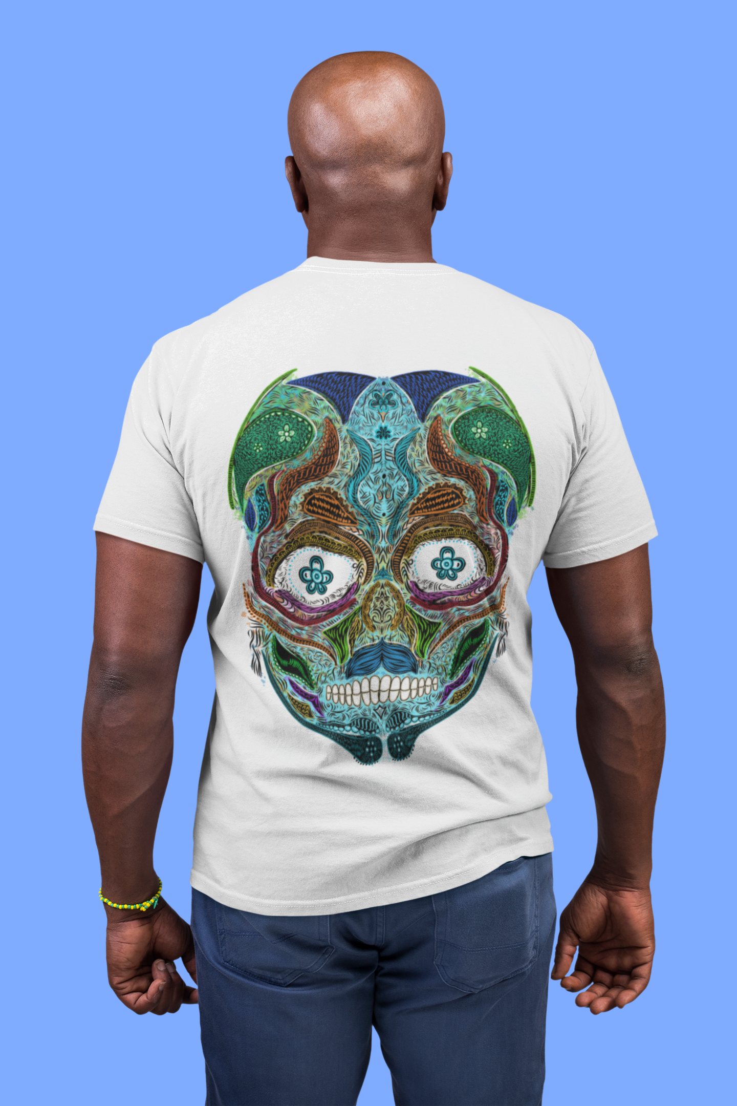 Night Light: Men's White T Shirt
