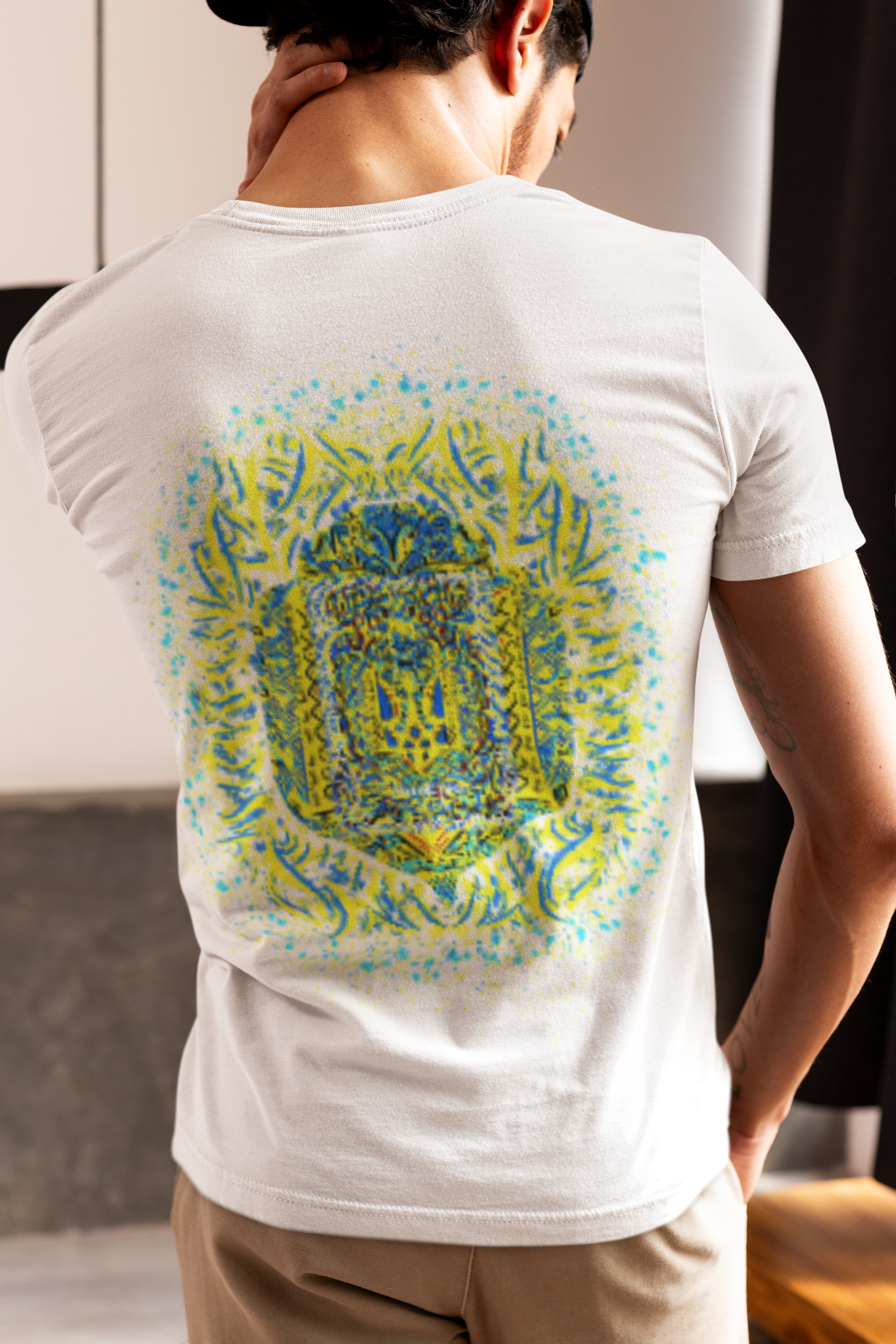 Ukraine: Men's White T Shirt