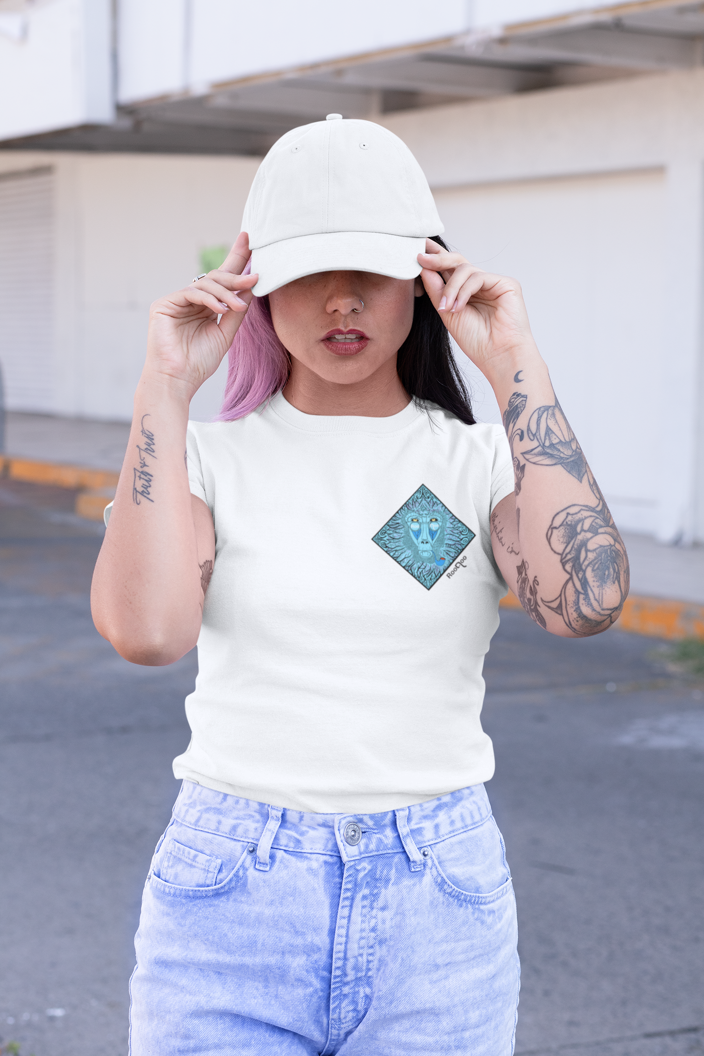 Mystic Monkey: Women's White T Shirt