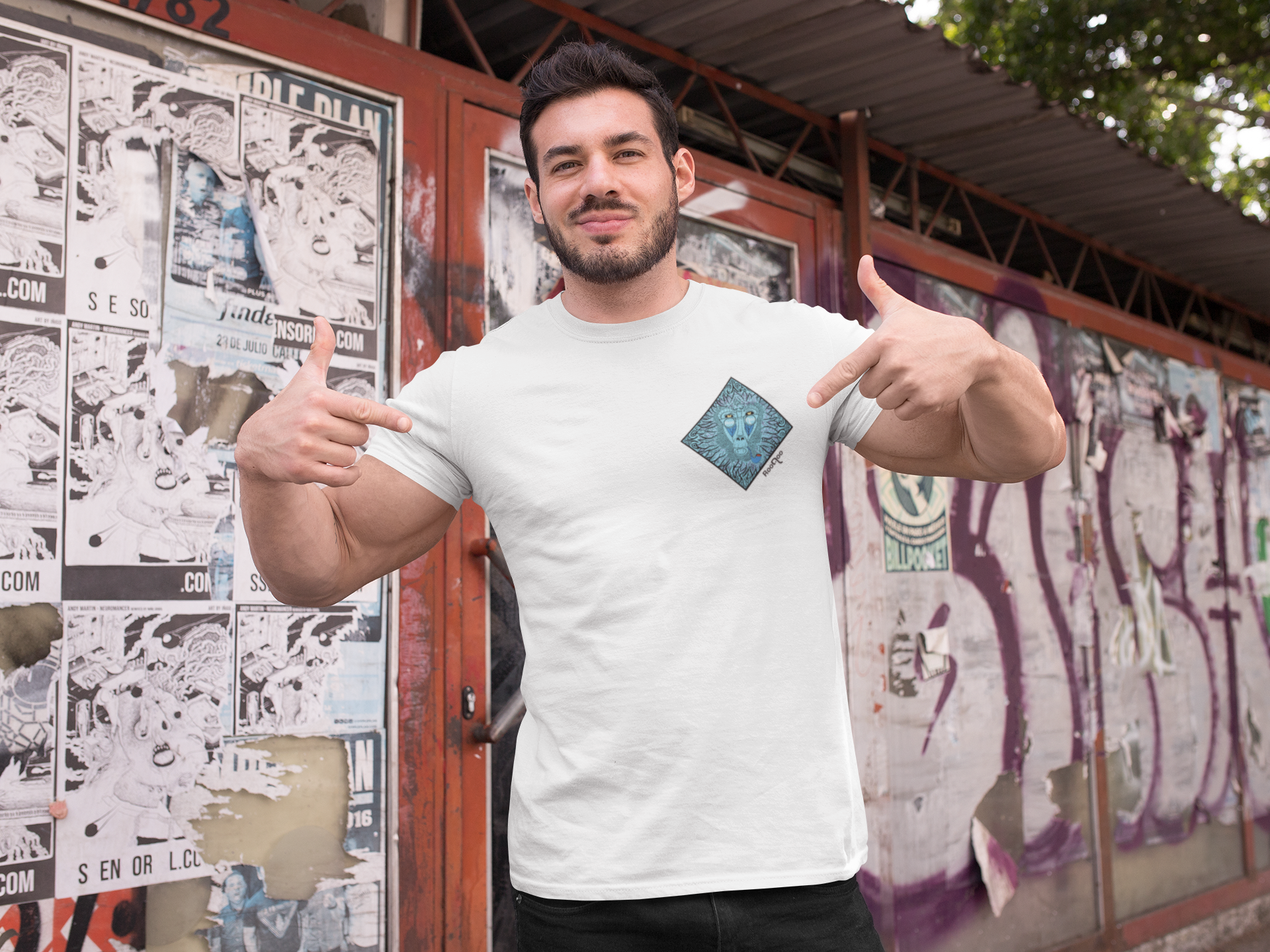 Mystic Monkey: Men's White T Shirt