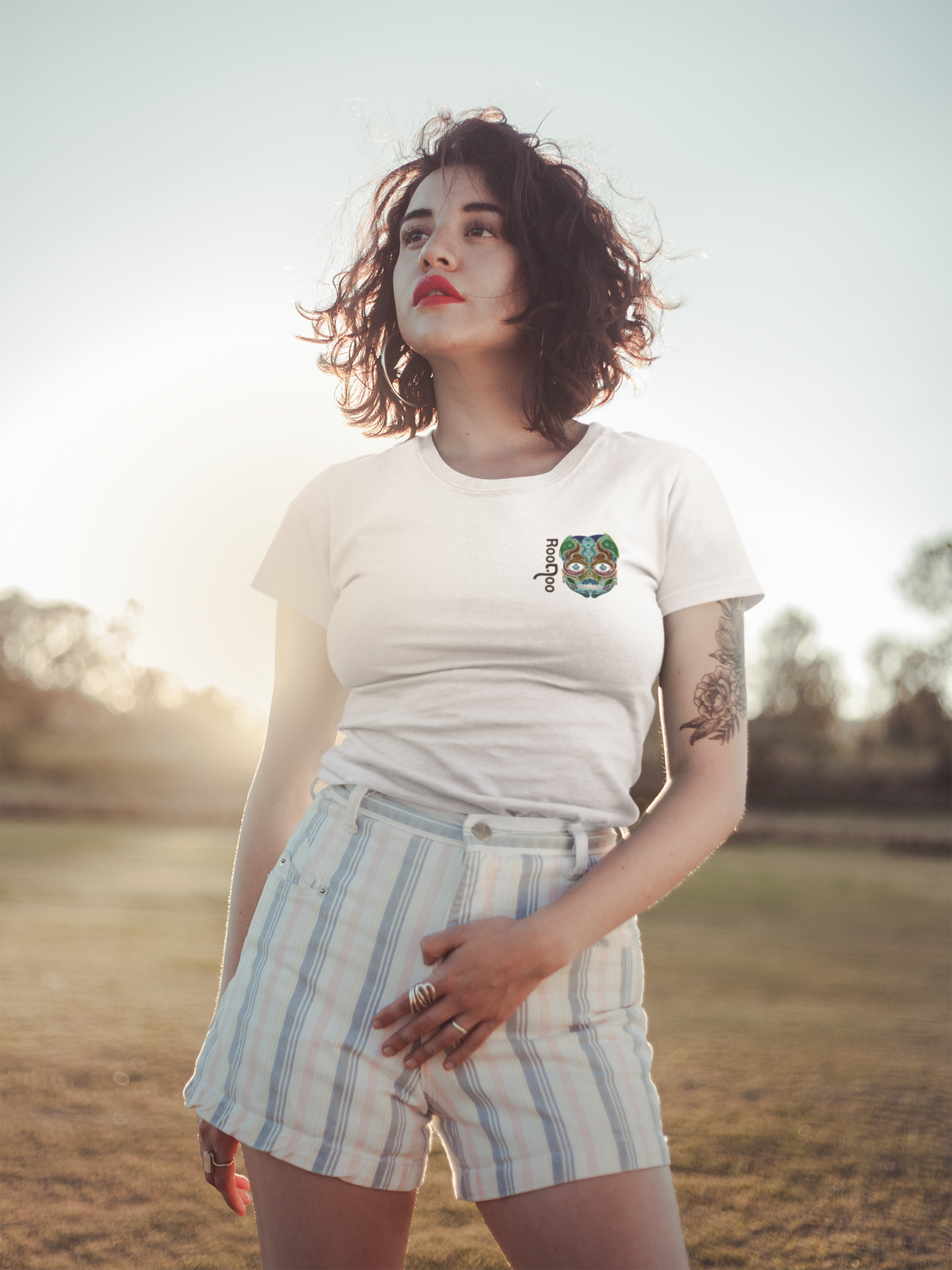 Night Light: Women's White T Shirt