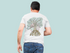 men's psychedelic sustainable white t shirt rooti roo back